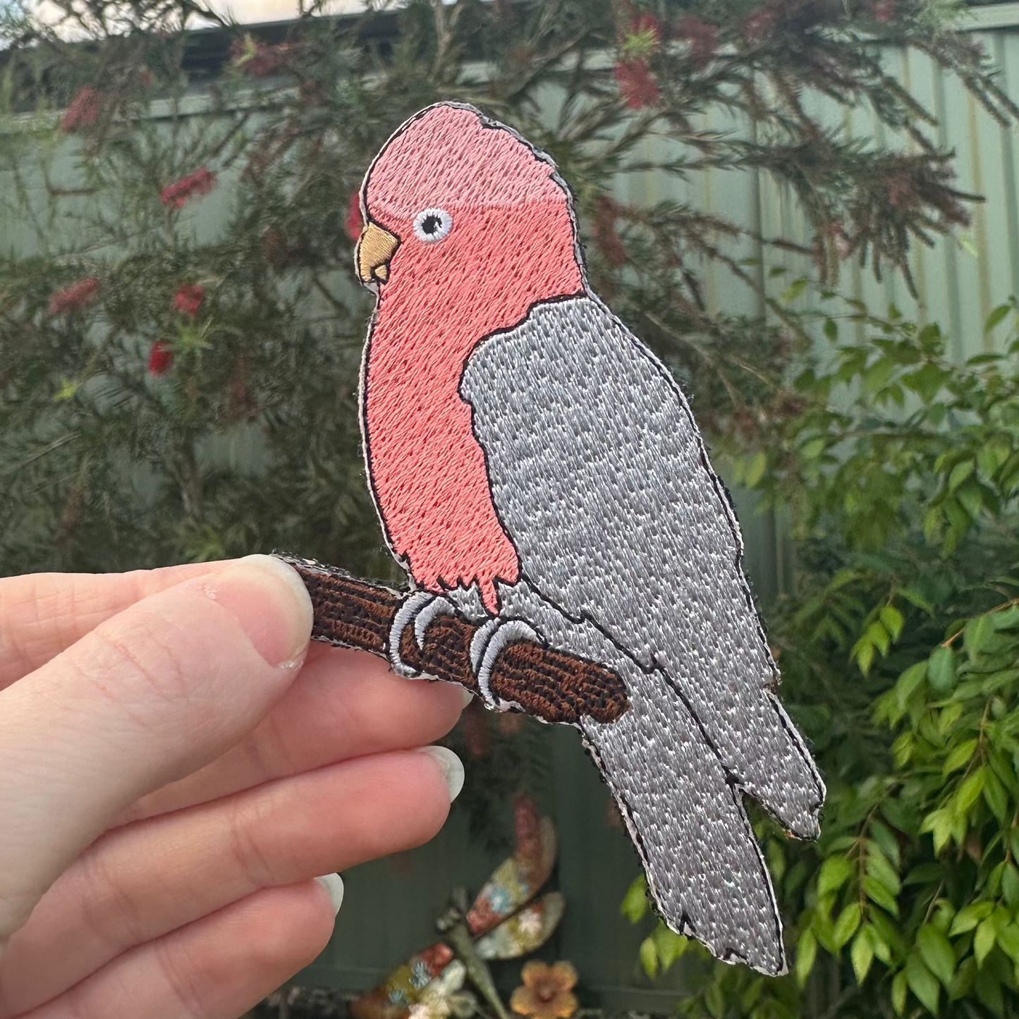 Pink Galah Embroidered Patch