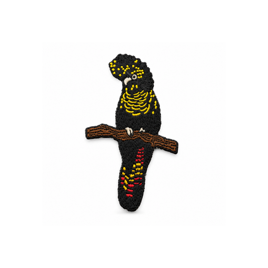 Black Cockatoo Embroidered Patch