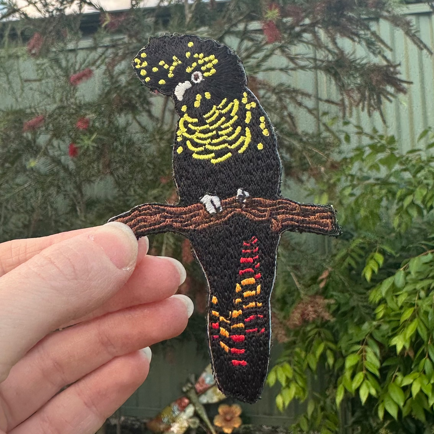 Black Cockatoo Embroidered Patch